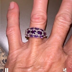 Beautiful amethyst and 925 silver  cocktail ring